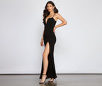 Evening A-Line Dress with a Split Detail