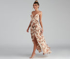 A-Line Chiffon Floral Dress