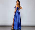 Satin A-Line Glitter Dress