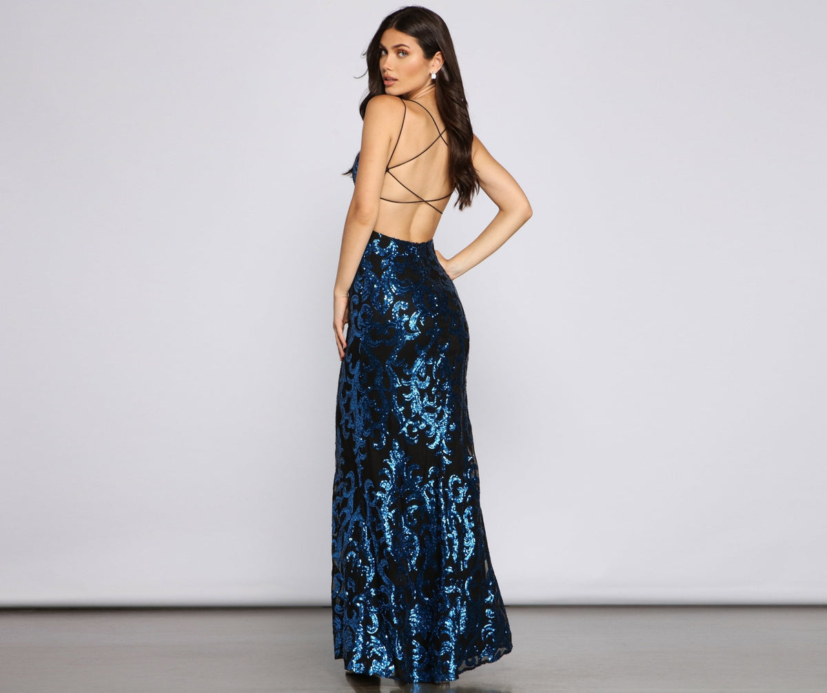 Sequined Mermaid Evening Dress