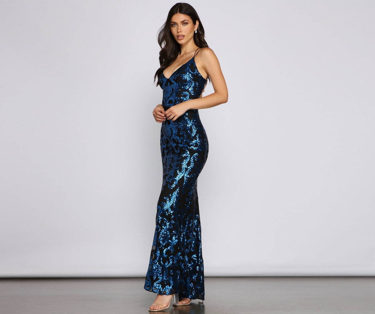 Sequined Mermaid Evening Dress