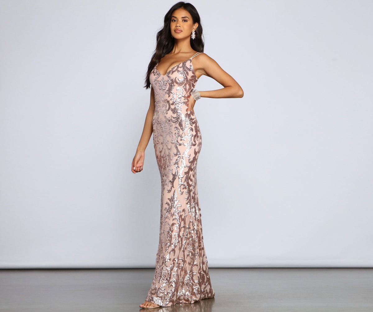 Sequined Mermaid Evening Dress