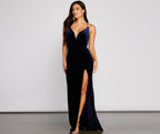 Evening Velvet Dress with a Split Detail