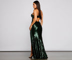 Mesh Mermaid Dress with Sequin Detail