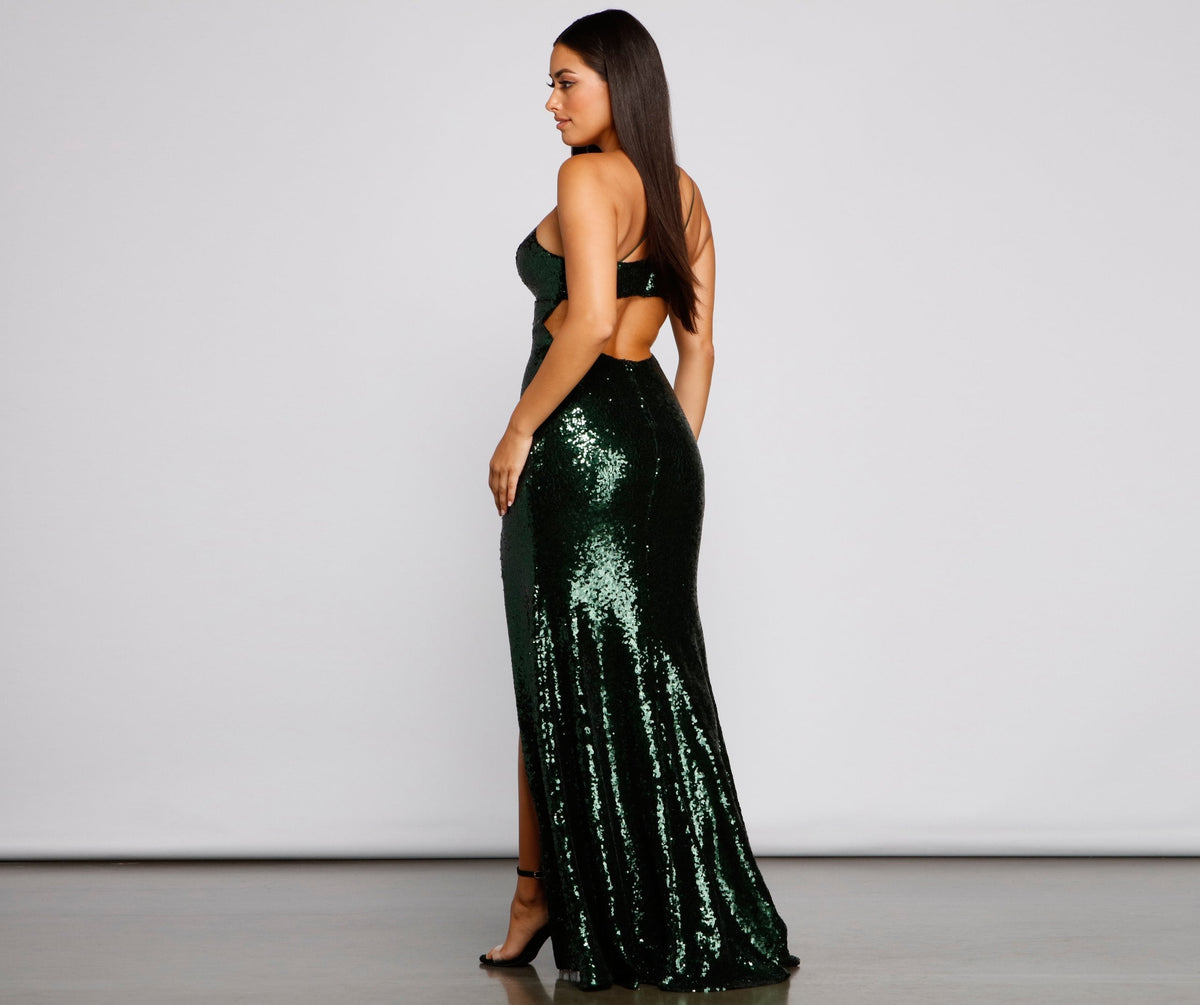 Mesh Mermaid Dress with Sequin Detail