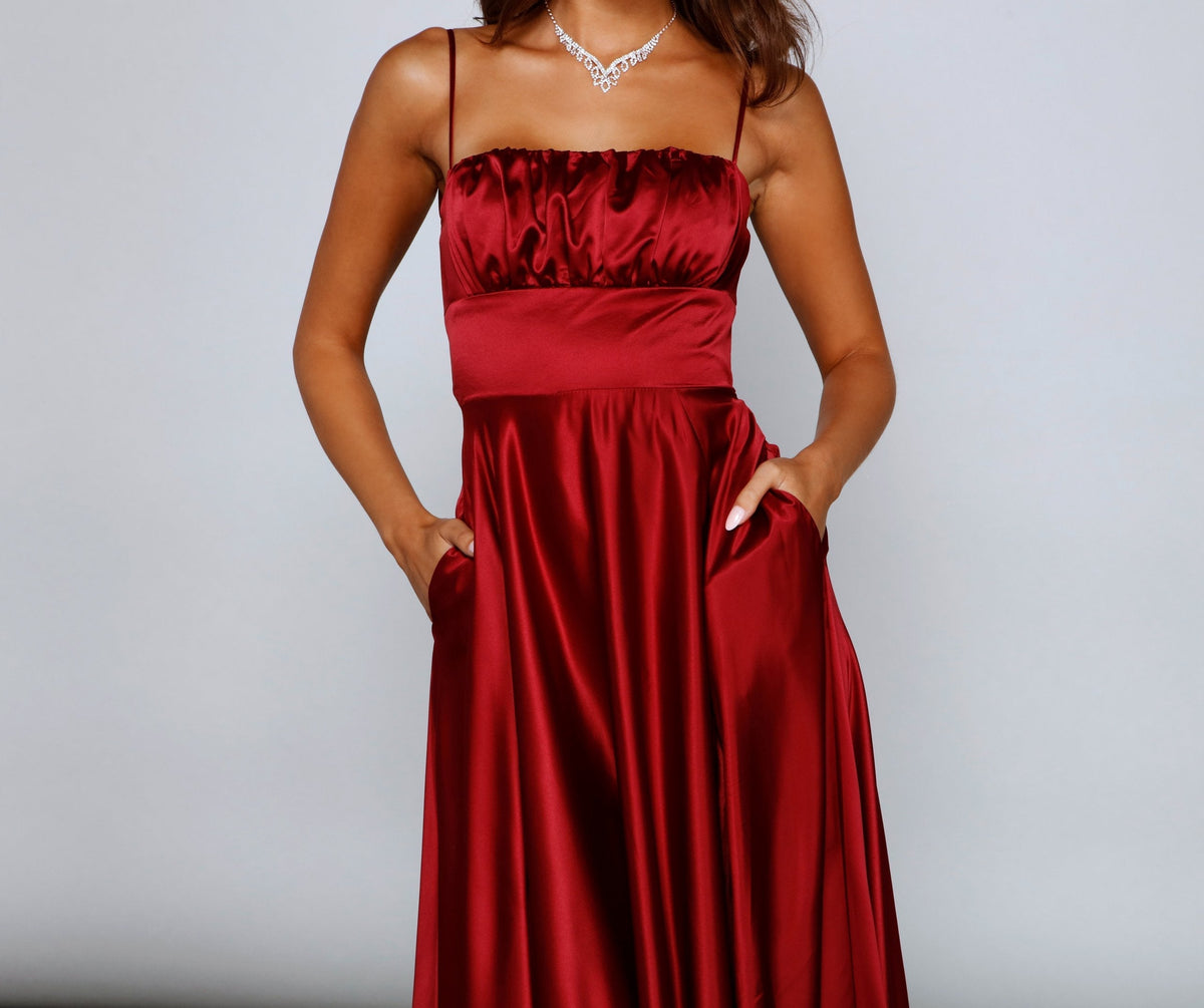 Satin A-Line Evening Dress