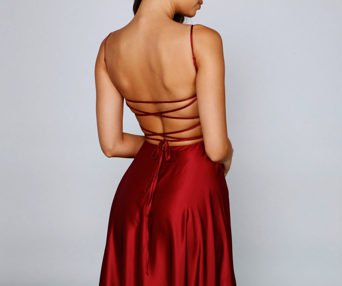 Satin A-Line Evening Dress