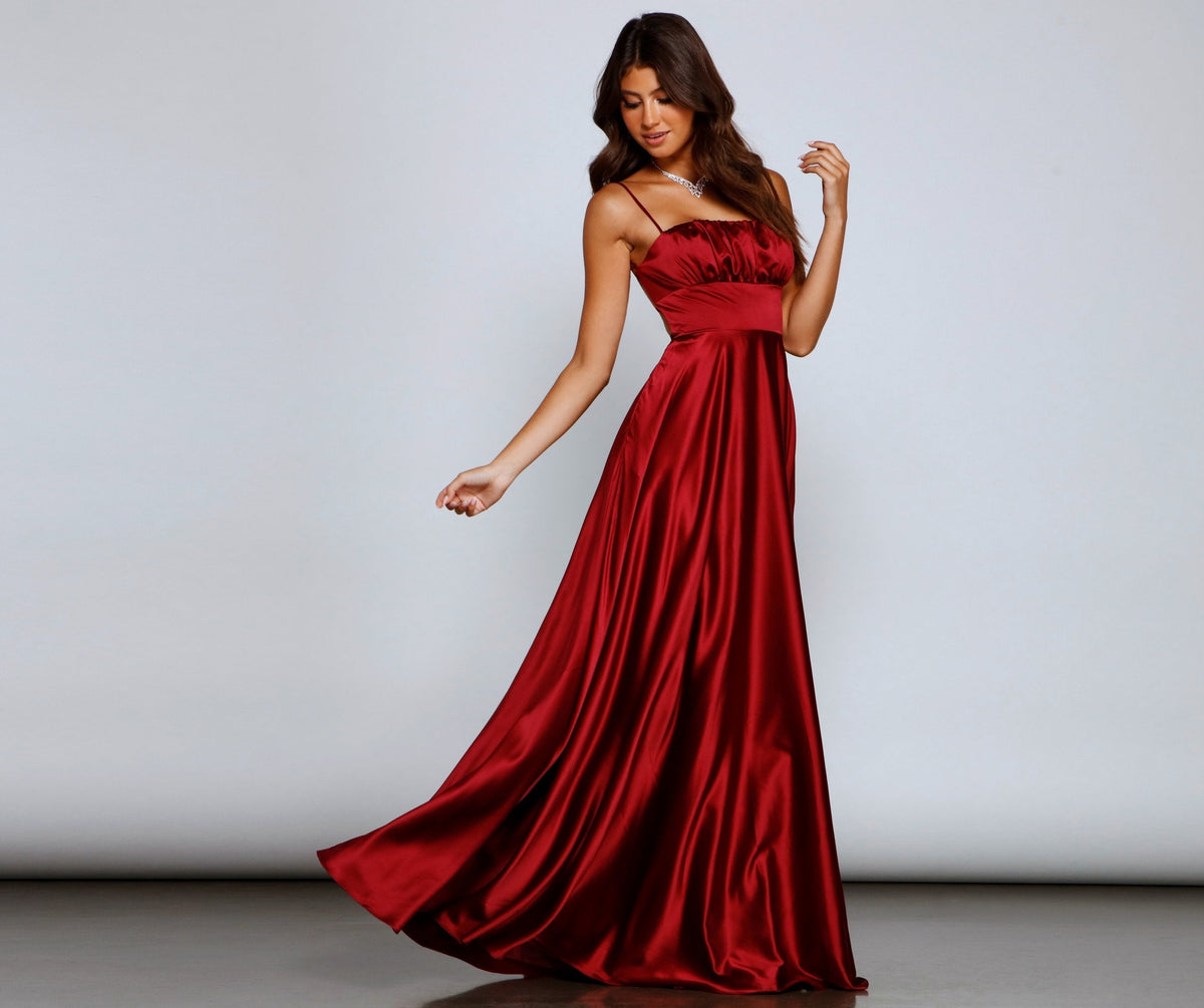 Satin A-Line Evening Dress