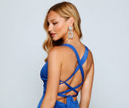 Halterneck Mermaid Dress with Lace-Up Details