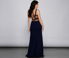 Slit-Detail Lace-Up Dress