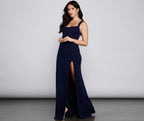 Slit-Detail Lace-Up Dress