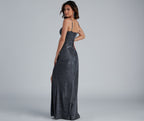 Glitter Evening Dress with a Split Detail