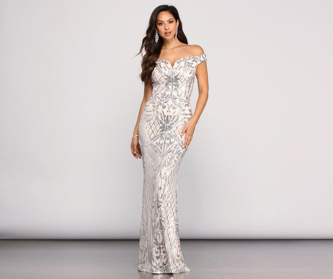 Janessa Formal Off The Shoulder Dress - Lady Occasions Main image
