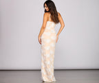 Lace Scallop-Edge Dress with a Plunging V-Neck