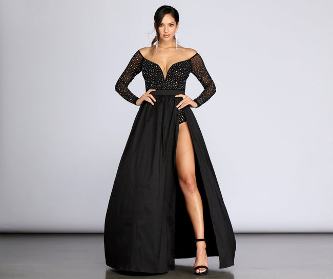 Rory Starry Night Heat Stone Dress - Lady Occasions Main image