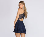Glitz & Glam Lace Skater Dress - Lady Occasions