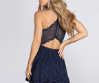 Lace Sleeveless Dress with a V-Neck