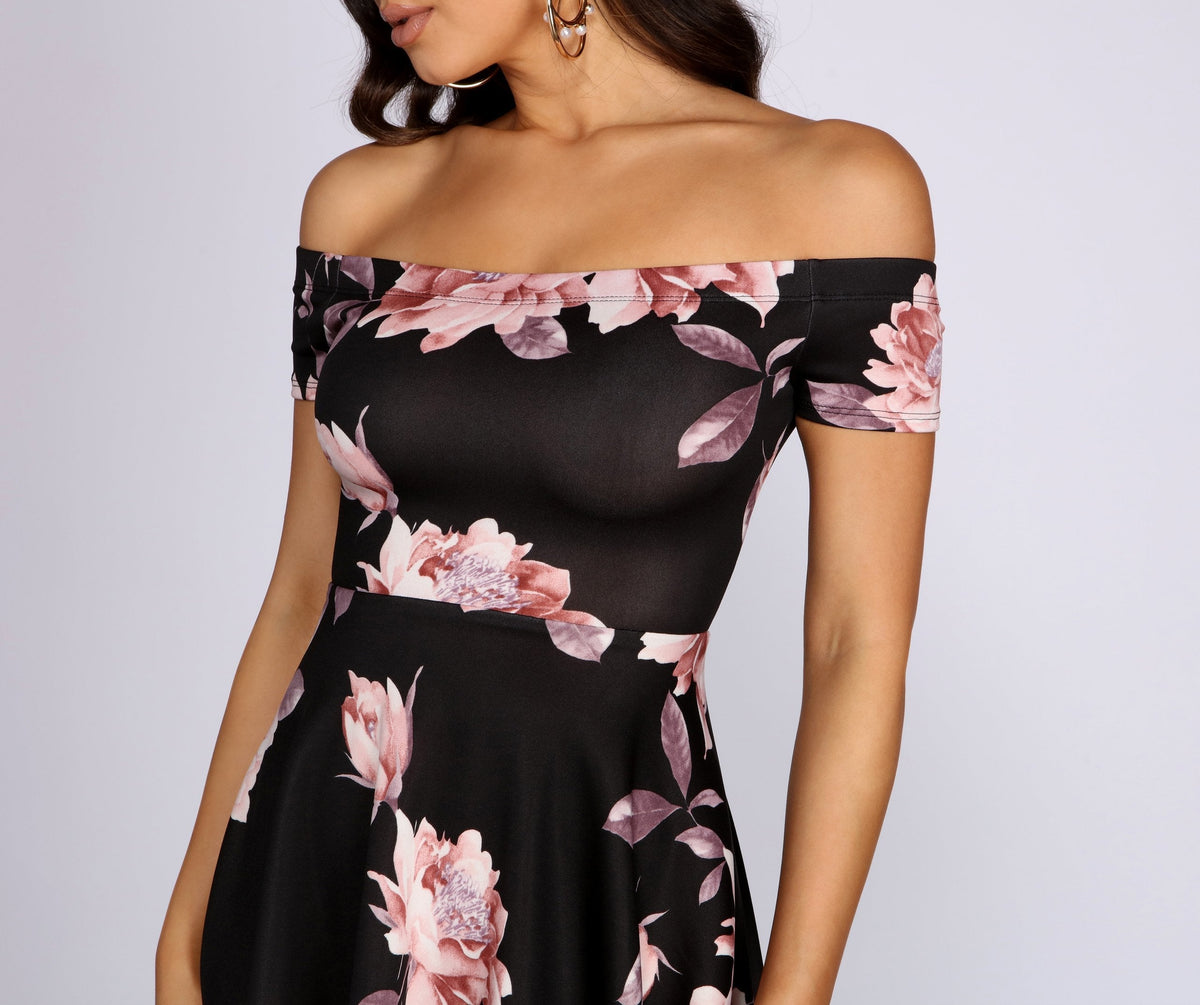 Floral Dress with a High-Low Hem