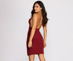 Cowl-Neck Slit-Detail Midi Dress