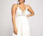 Spaghetti-Strap Cross-Back Sheer Maxi Dress