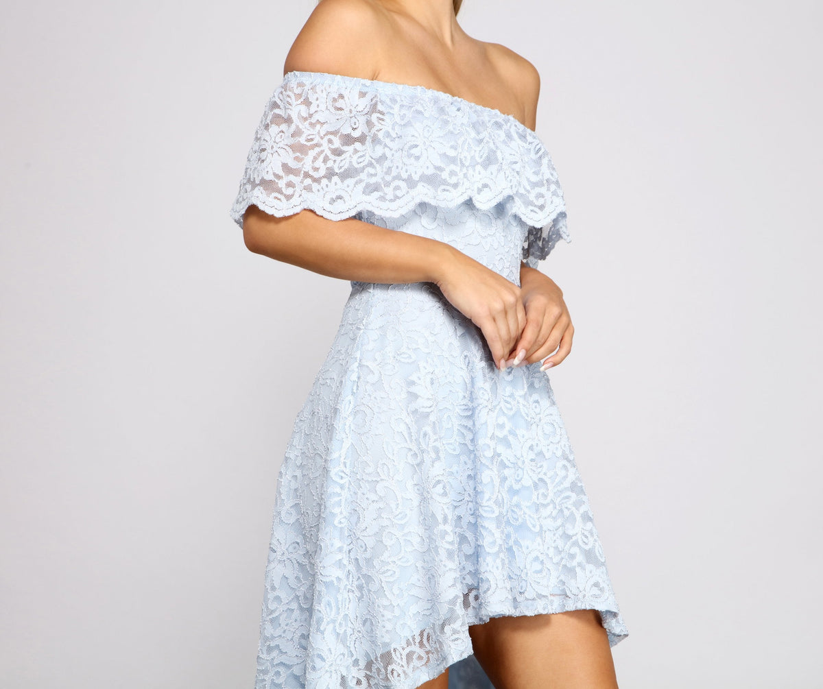Floral Off-Shoulder Lace Dress