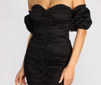 Sweetheart-Neck Mini Dress with Ruched Details