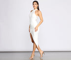 Asymmetric Wrap-Style Mini Dress