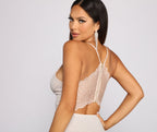 Spaghetti-Strap Glitter Sleeveless Mini Dress