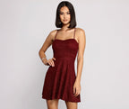 Rhinestone Glitter Dress with a Sweetheart Neck