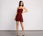 Rhinestone Glitter Dress with a Sweetheart Neck