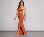 Ruched To The Maxi Knit Dress - Lady Occasions