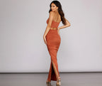Knit Maxi Dress with Ruched Details