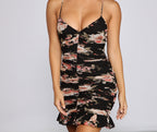 Floral Mini Dress with Ruffle Details