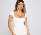 Lace Mini Dress with Scalloped Edges