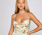 Floral Satin Mini Dress