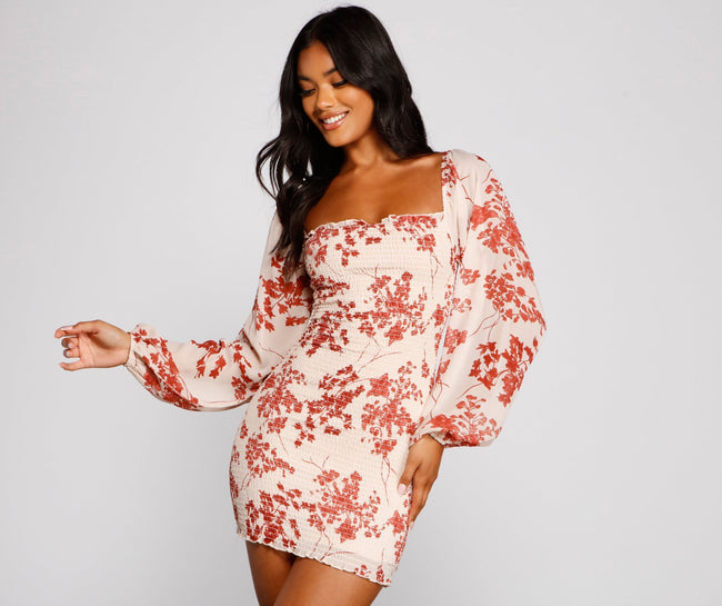 Total Sweetheart Smocked Floral Dress - Lady Occasions Main image