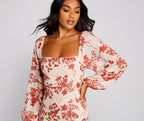 Floral Smocked Dress with a Sweetheart Neck