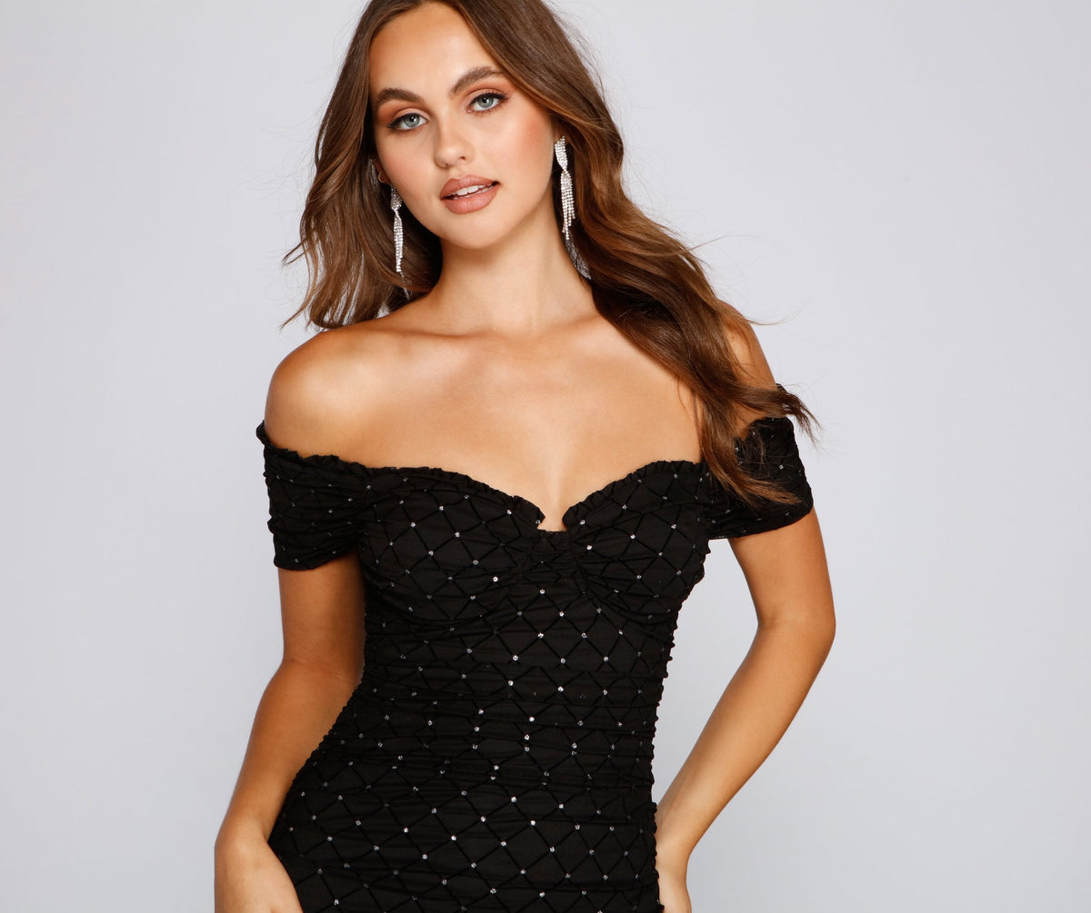 Ruffled Glitter Mini Dress