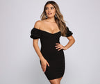Bodycon Puff-Sleeve Dress