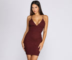 Spaghetti-Strap Glitter Sleeveless Mini Dress
