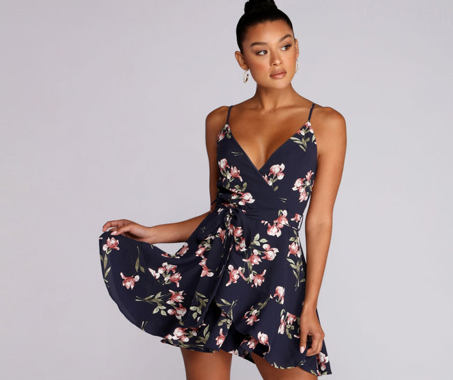 Plant One On Floral Skater Dress - Lady Occasions Main image