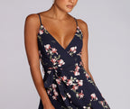 Floral Spaghetti-Strap Dress with a V-Neck