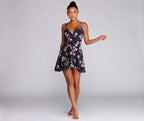 Floral Spaghetti-Strap Dress with a V-Neck