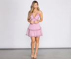 Chiffon Dress with Ruffle Details