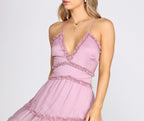 Chiffon Dress with Ruffle Details