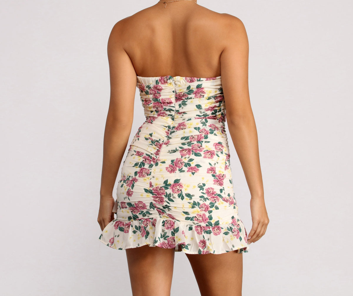 Floral Ruffled Mini Dress