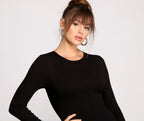 Fitted Ribbed Crewneck Mini Dress