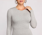 Fitted Ribbed Crewneck Mini Dress