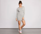Fitted Ribbed Crewneck Mini Dress