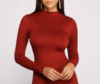 Knit Mini Dress with a High Neck